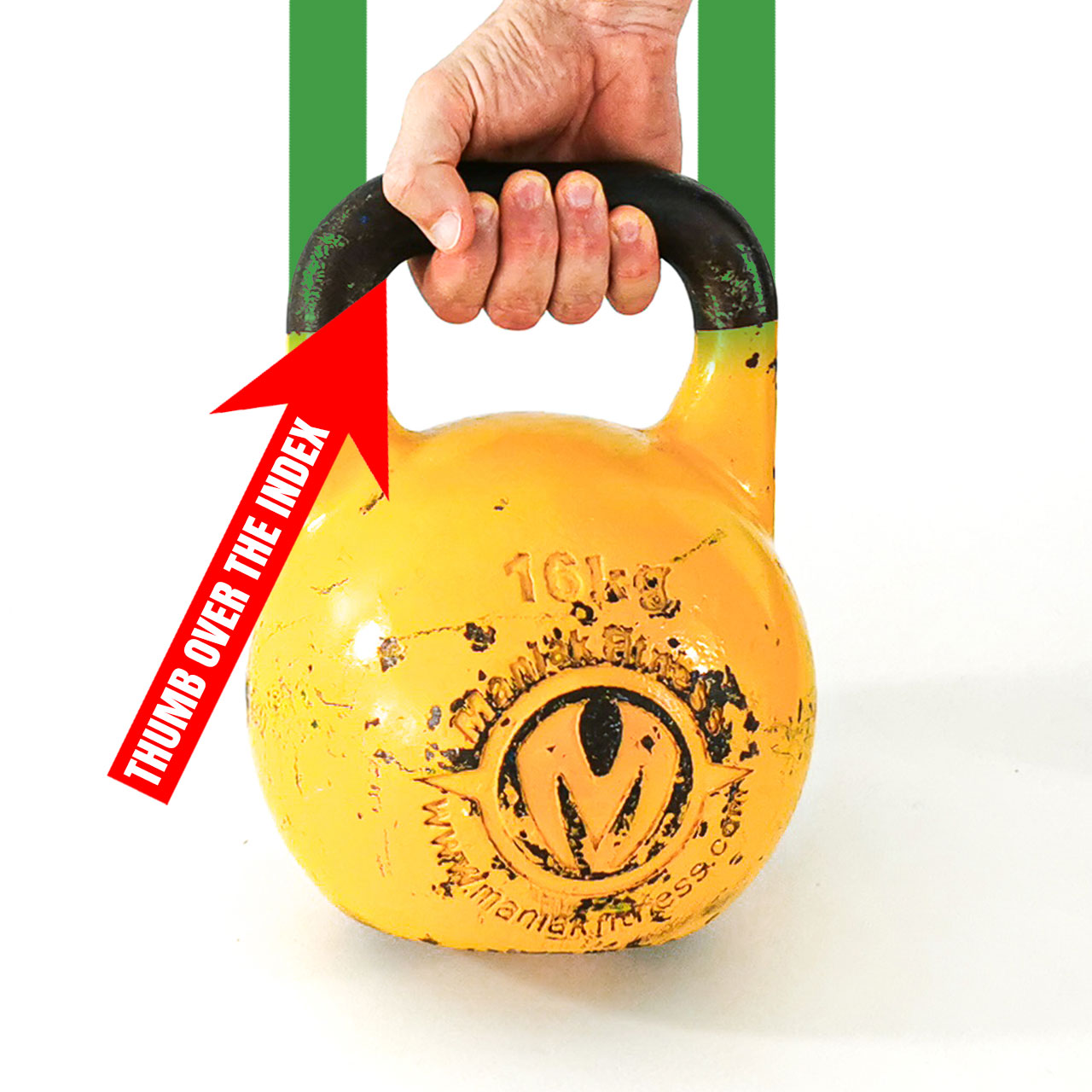 Correct kettlebell hook grip technique